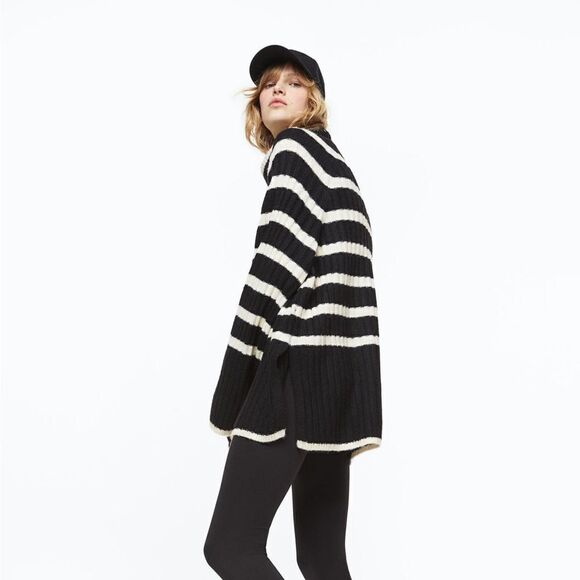 H&M Striped Rib-knit Turtleneck Sweater - Picture 7 of 9